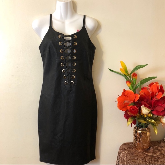 Dresses & Skirts - ❌SOLD❌Sexy Black Faux Leather Body Con Dress